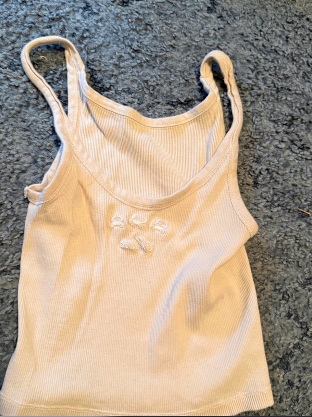 Brandy Melville Light Beige Ribbed Tank Top
